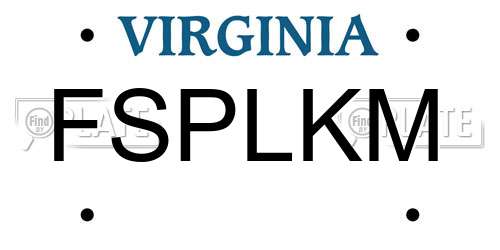 FSPLKM Virginia License Plate