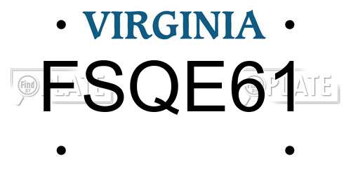 FSQE61 Virginia License Plate