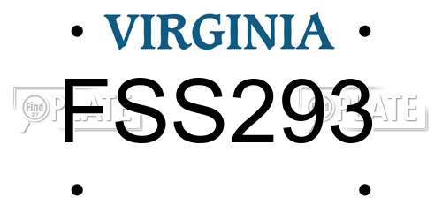 FSS293 Virginia License Plate