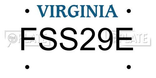 FSS29E Virginia License Plate