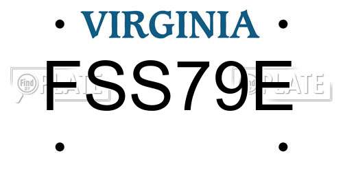 FSS79E Virginia License Plate