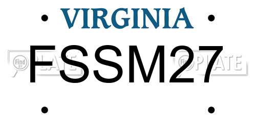 FSSM27 Virginia License Plate