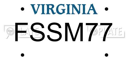 FSSM77 Virginia License Plate