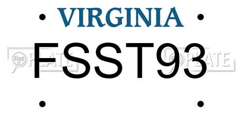FSST93 Virginia License Plate