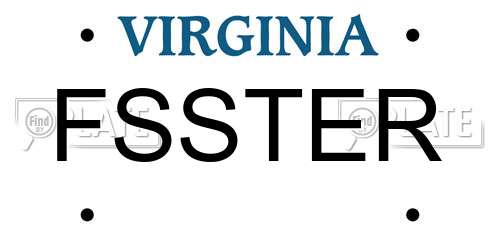 FSSTER Virginia License Plate