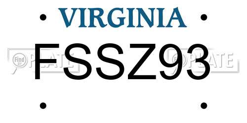 FSSZ93 Virginia License Plate