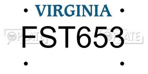FST653 Virginia License Plate