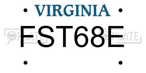 FST68E Virginia License Plate