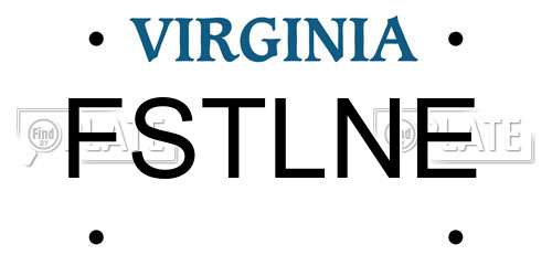 FSTLNE Virginia License Plate