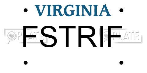 FSTRIF Virginia License Plate