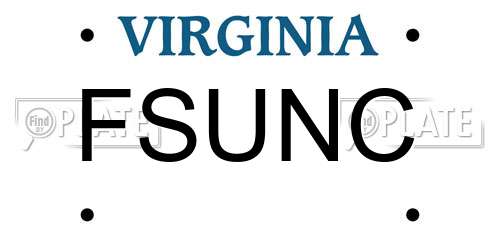 FSUNC Virginia License Plate