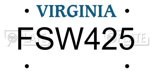FSW425 Virginia License Plate