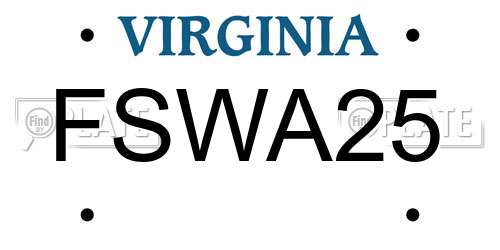FSWA25 Virginia License Plate