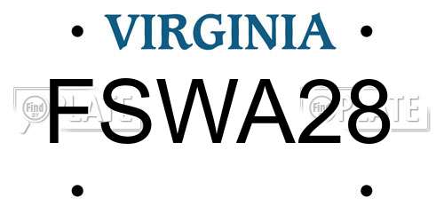FSWA28 Virginia License Plate