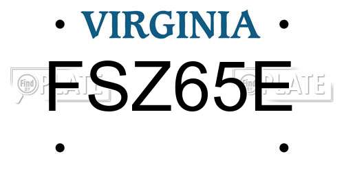 FSZ65E Virginia License Plate