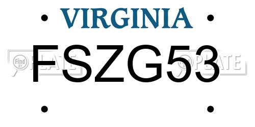 FSZG53 Virginia License Plate