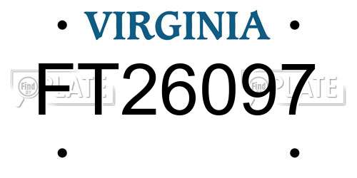 FT26097 Virginia License Plate