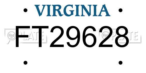 FT29628 Virginia License Plate