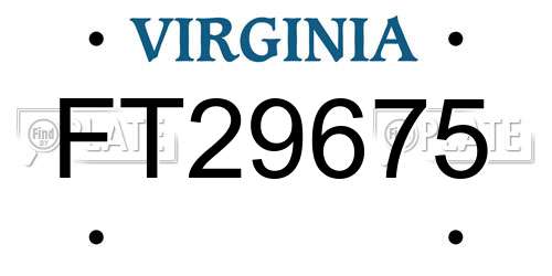 FT29675 Virginia License Plate