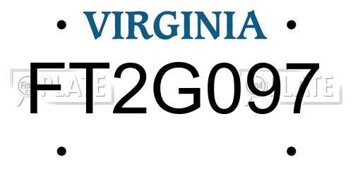 FT2G097 Virginia License Plate