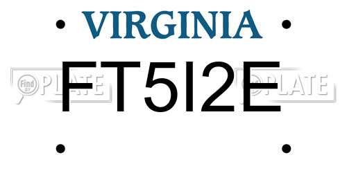 FT5I2E Virginia License Plate