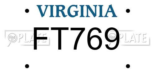 FT769 Virginia License Plate