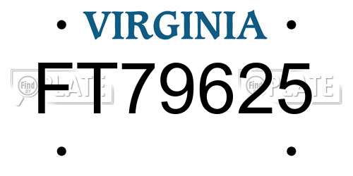 FT79625 Virginia License Plate