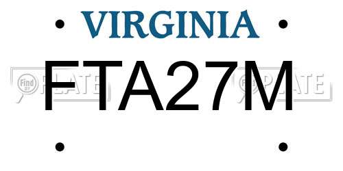 FTA27M Virginia License Plate