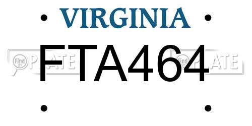 FTA464 Virginia License Plate