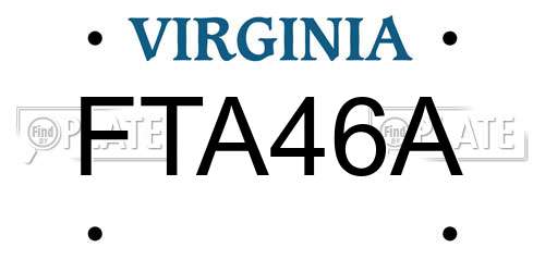 FTA46A Virginia License Plate