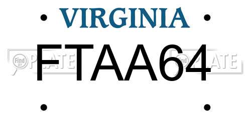 FTAA64 Virginia License Plate