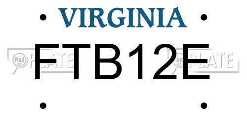 FTB12E Virginia License Plate