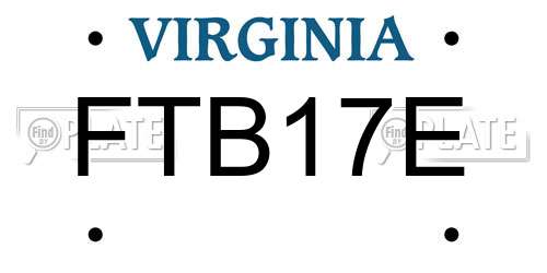FTB17E Virginia License Plate