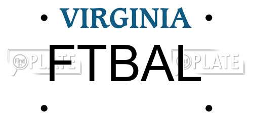 FTBAL Virginia License Plate