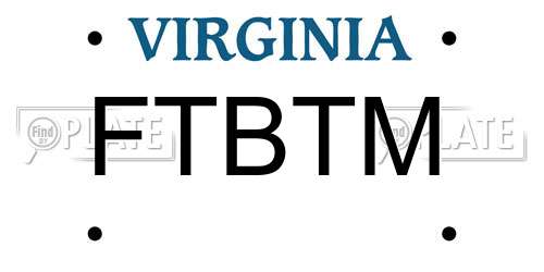 FTBTM Virginia License Plate