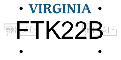 FTK22B Virginia License Plate