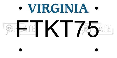 FTKT75 Virginia License Plate