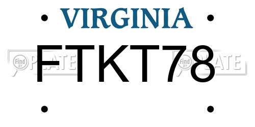 FTKT78 Virginia License Plate
