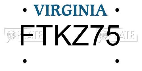 FTKZ75 Virginia License Plate