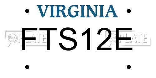 FTS12E Virginia License Plate