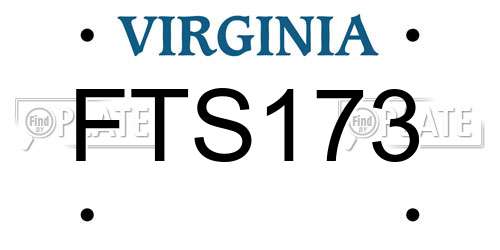 FTS173 Virginia License Plate