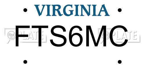 FTS6MC Virginia License Plate
