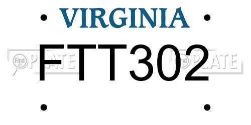 FTT302 Virginia License Plate