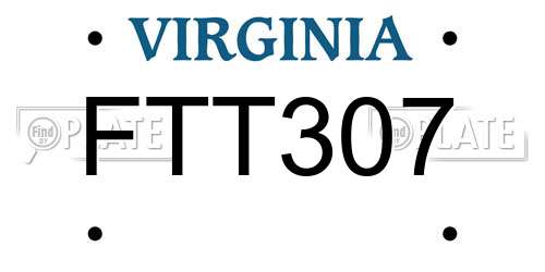 FTT307 Virginia License Plate