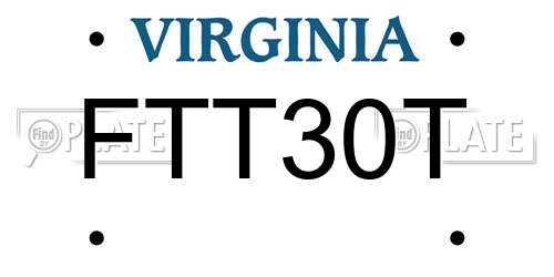 FTT30T Virginia License Plate