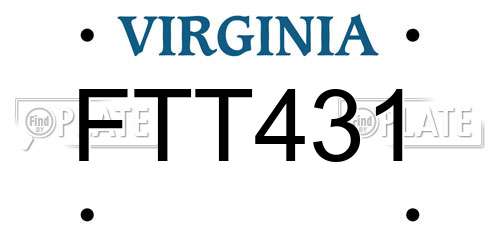 FTT431 Virginia License Plate