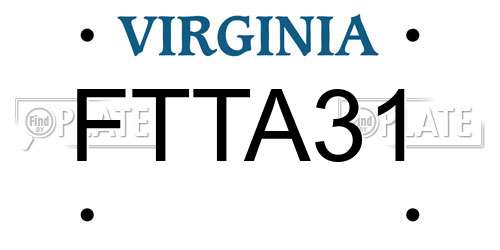 FTTA31 Virginia License Plate