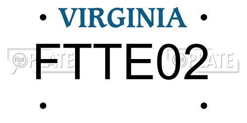 FTTE02 Virginia License Plate