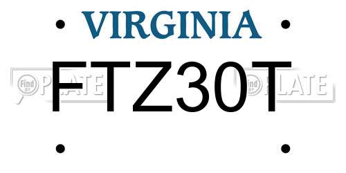 FTZ30T Virginia License Plate
