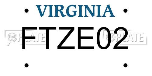 FTZE02 Virginia License Plate